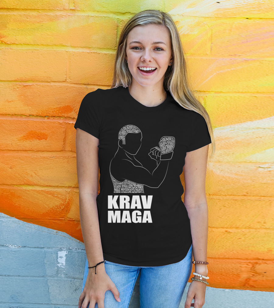 Krav Maga Men Self Defense Instructor Punch Strike Technique T-Shirt