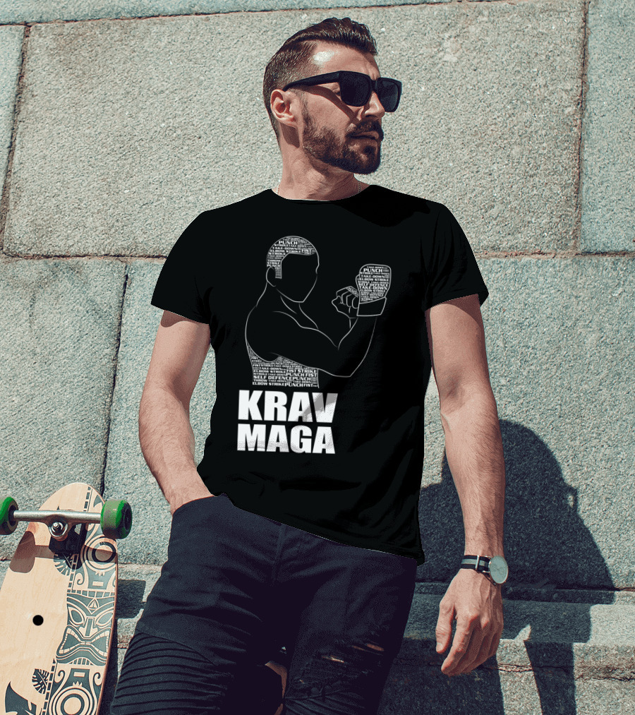 Krav Maga Men Self Defense Instructor Punch Strike Technique T-Shirt
