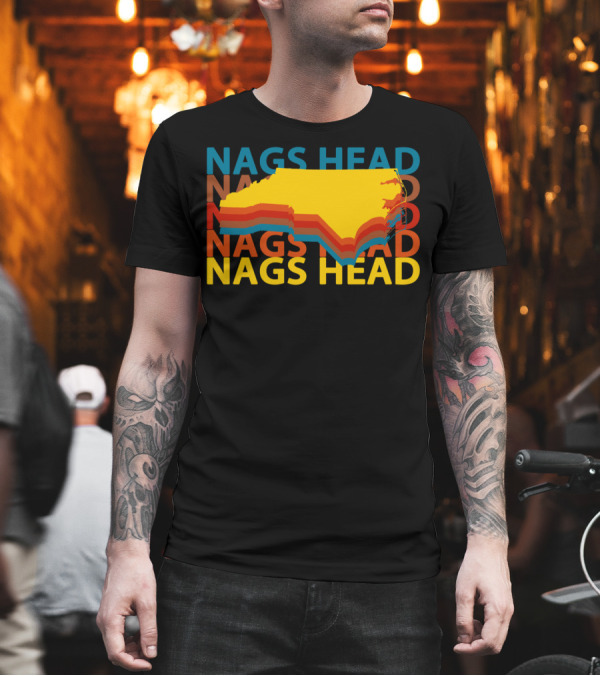 Nags Head North Carolina Outer Banks Vintage Layered Map T-Shirt Nags Head North Carolina Outer Banks Vintage Layered Map T-Shirt