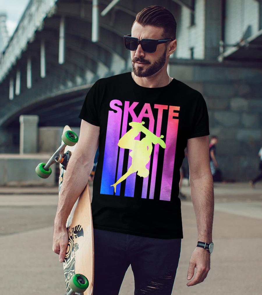 SKATE Retro Skateboard Backflip Vintage T-Shirt