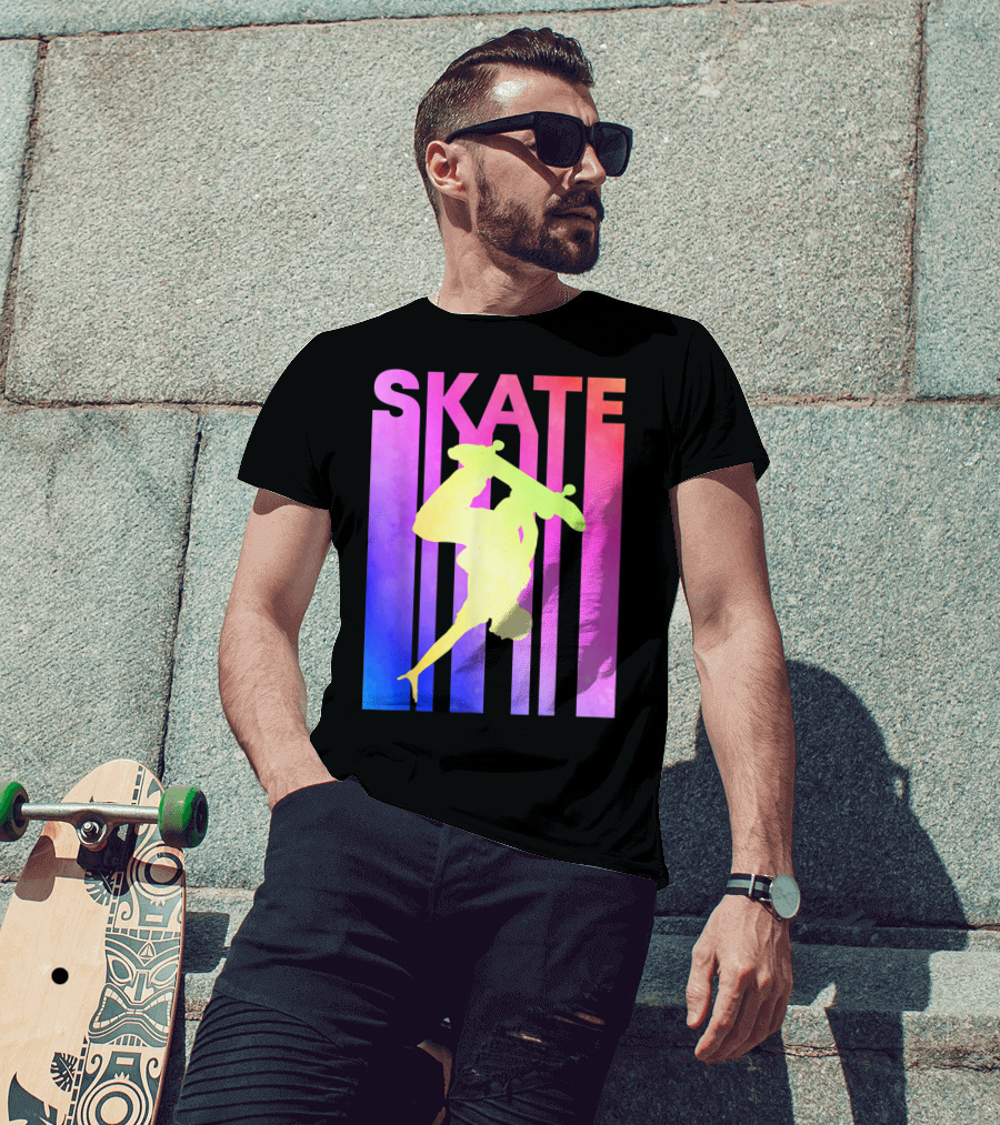 SKATE Retro Skateboard Backflip Vintage T-Shirt