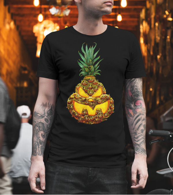Funny Halloween Pineapple Jack O Lantern Face T-Shirt Funny Halloween Pineapple Jack O Lantern Face T-Shirt