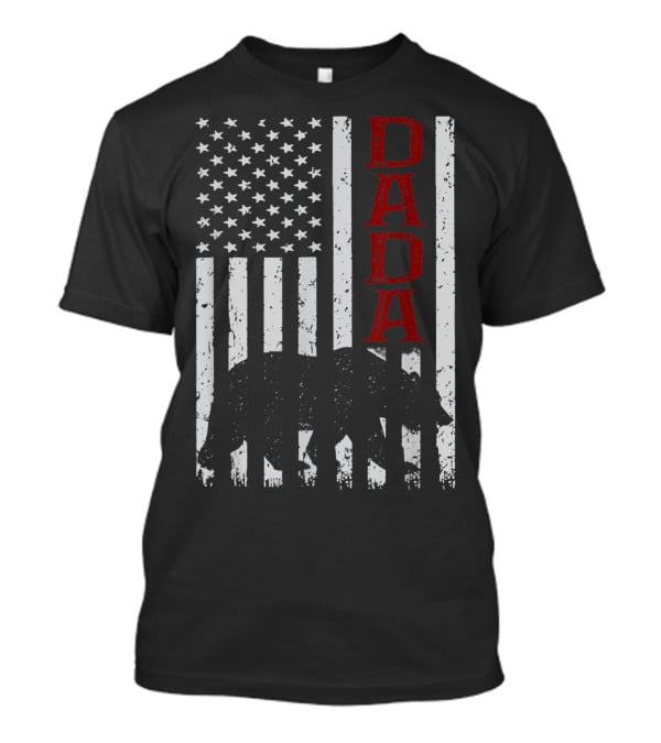 American Flag Dada Bear Silhouette T-Shirt
