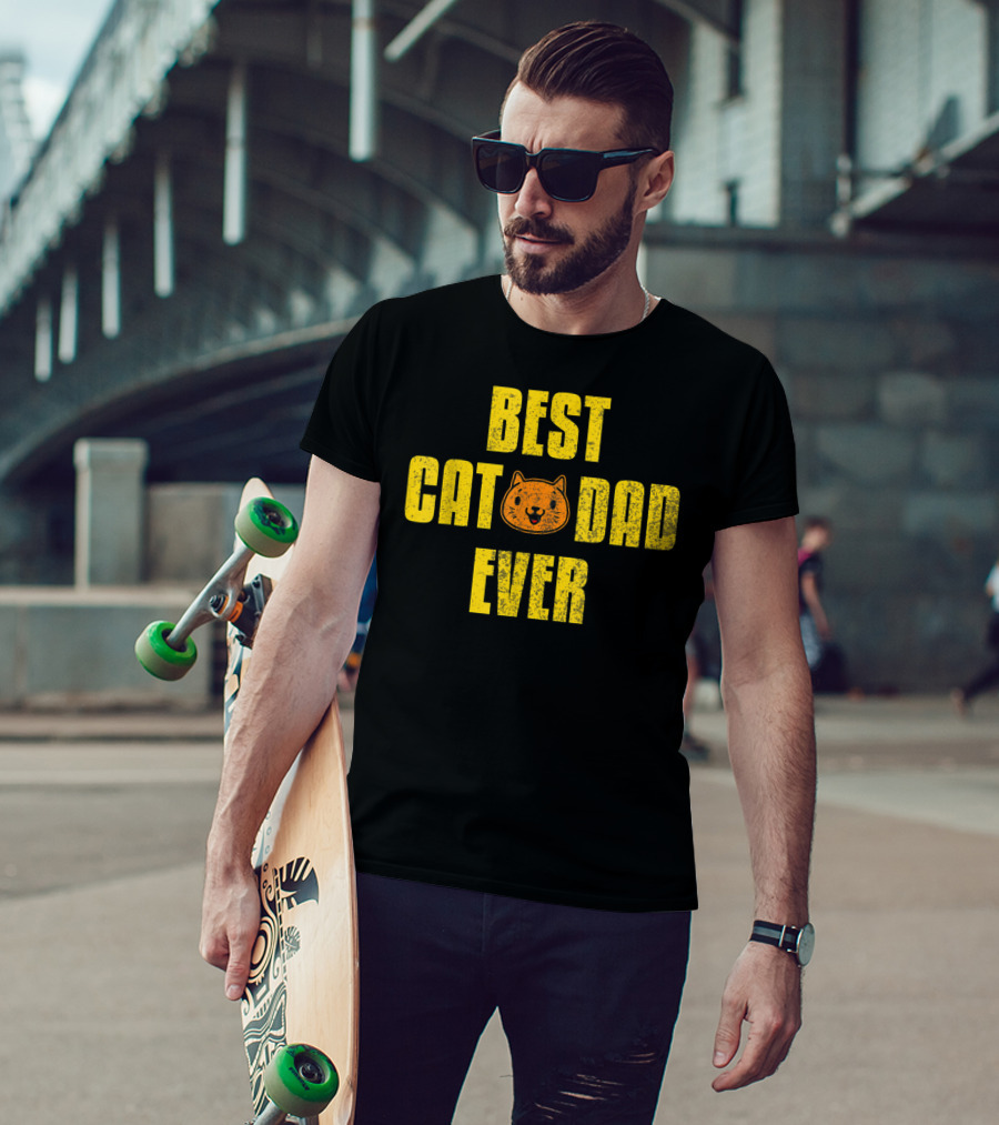 Best Cat Dad Ever Funny Fathers Day Gift T-Shirt