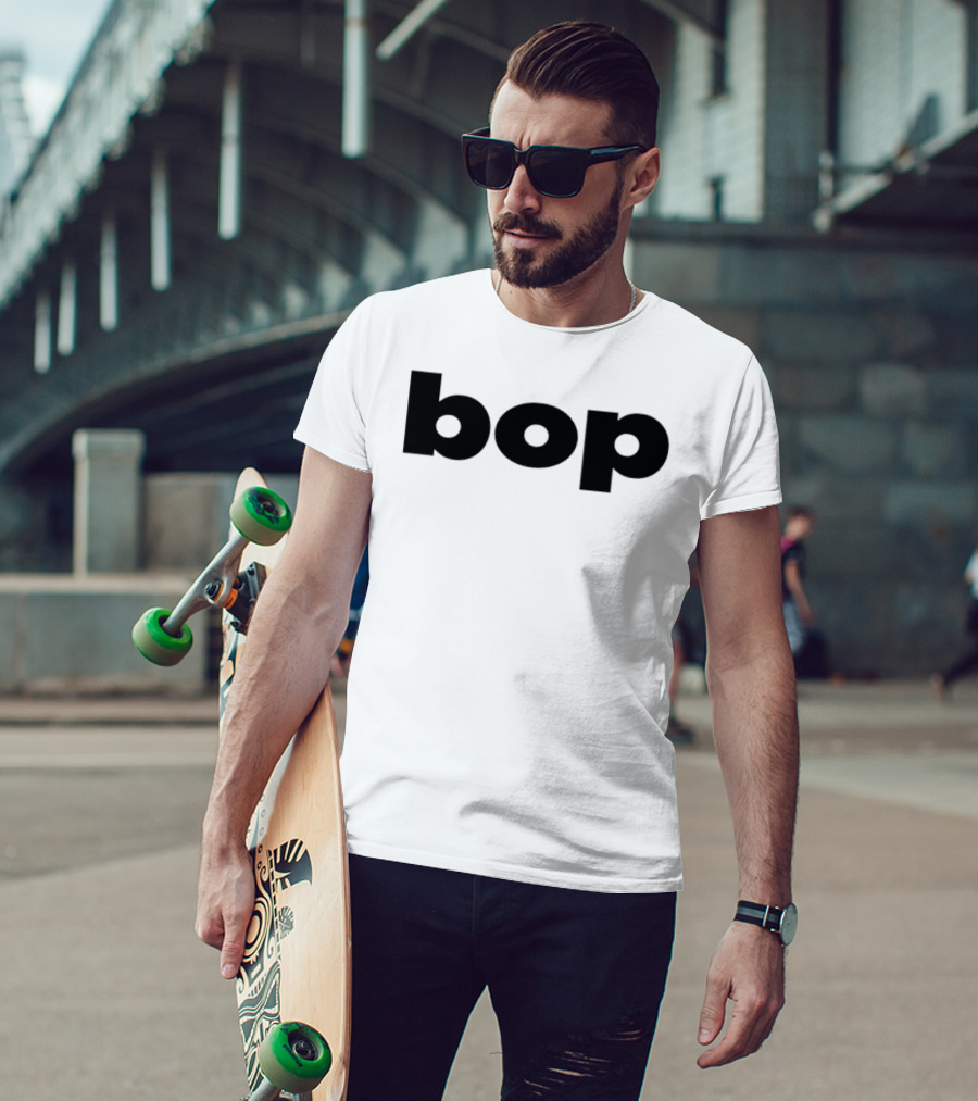 Bop T Black Minimalist Text T-Shirt