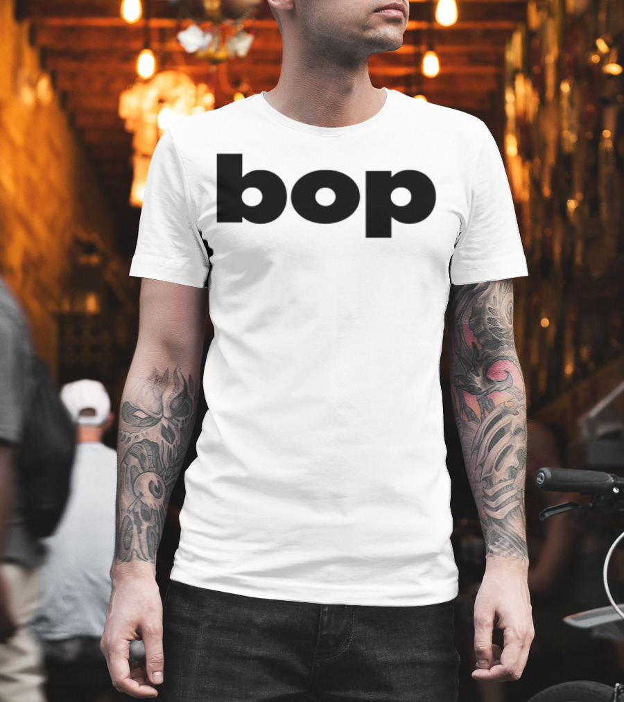 Bop T Black Minimalist Text T-Shirt