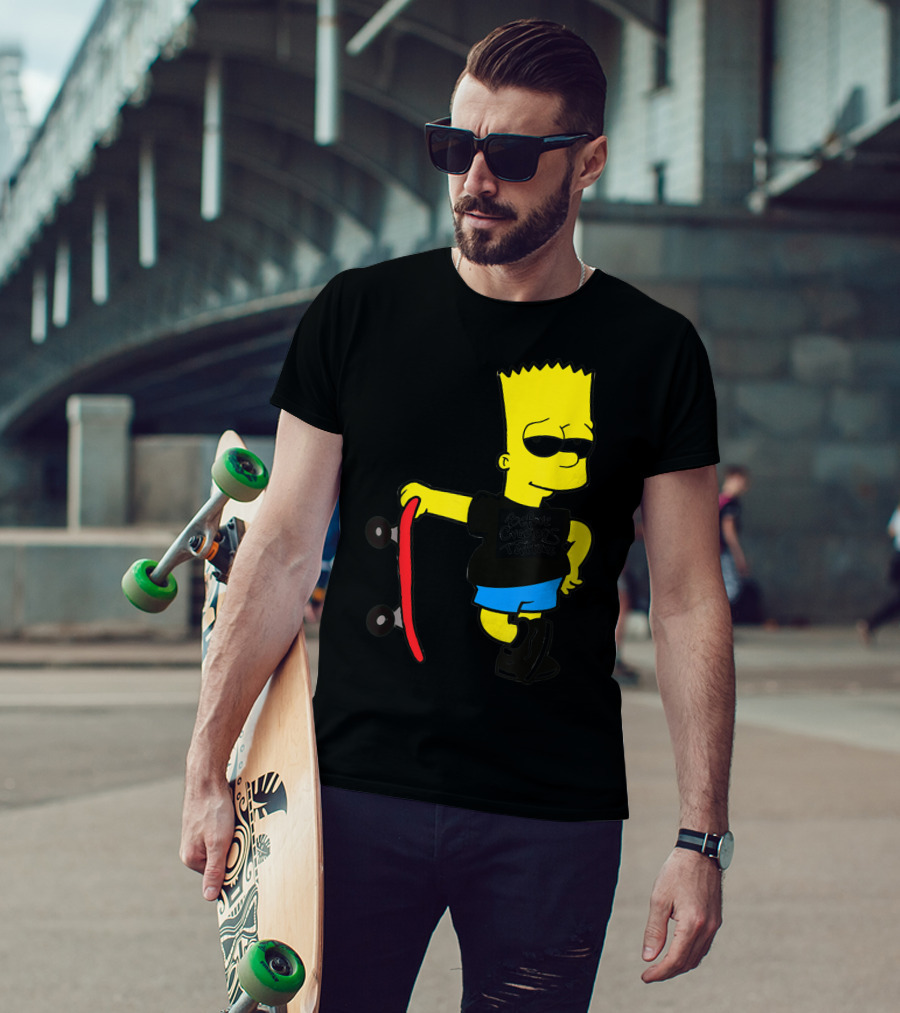 Bsbct Before Crayons Tattoos Bart Skateboard T-Shirt