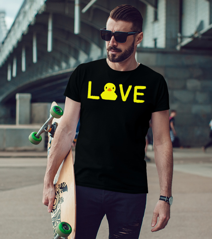 LOVE Yellow Rubber Ducky Duck Cute Graphi T-Shirt