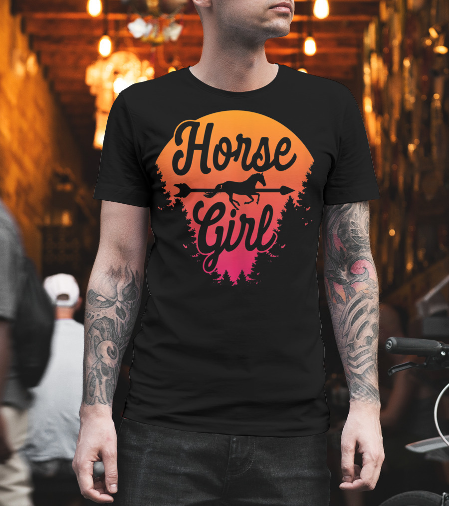 Horse Girl Forest Sunset T-Shirt