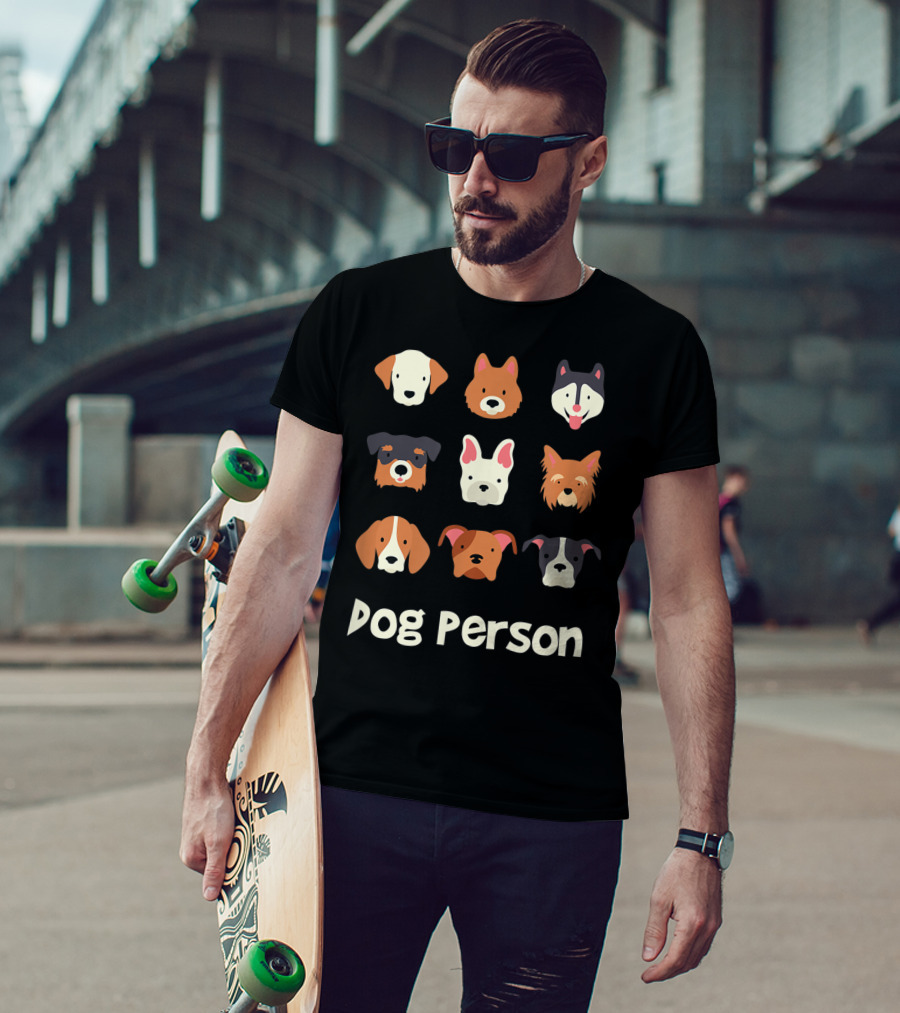 Dog Person Doggy Animal Lover Puppy Faces T-Shirt