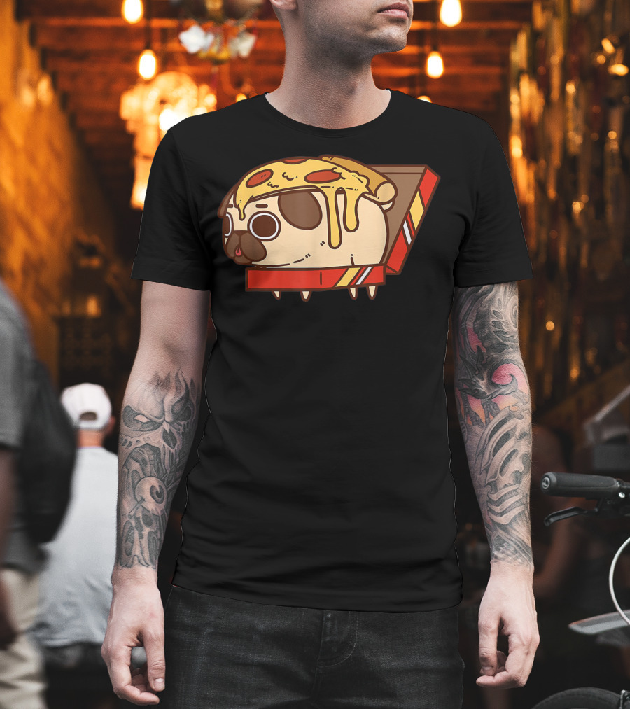 Funny Puglie Pizza Pug Love Pizza Birt Fan Gift T-Shirt