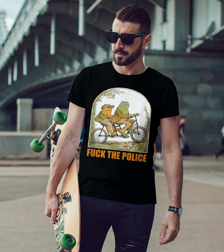 Funnyfrog And Toad Fck The Police Tandem Bicycle Adventure T-Shirt