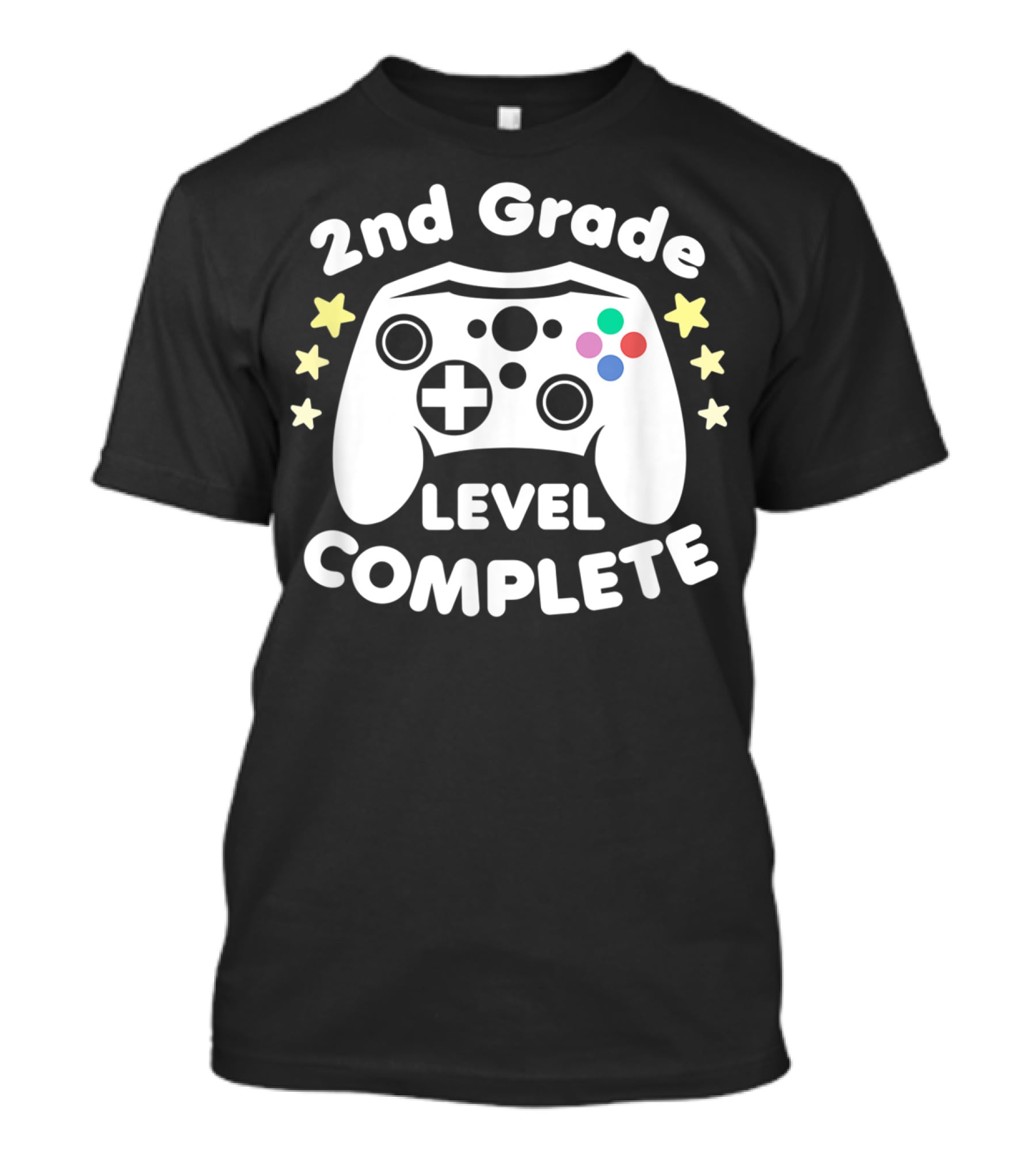 2nd Grade Level Complete Graduation Day Gamer Controller Stars T-Shirt