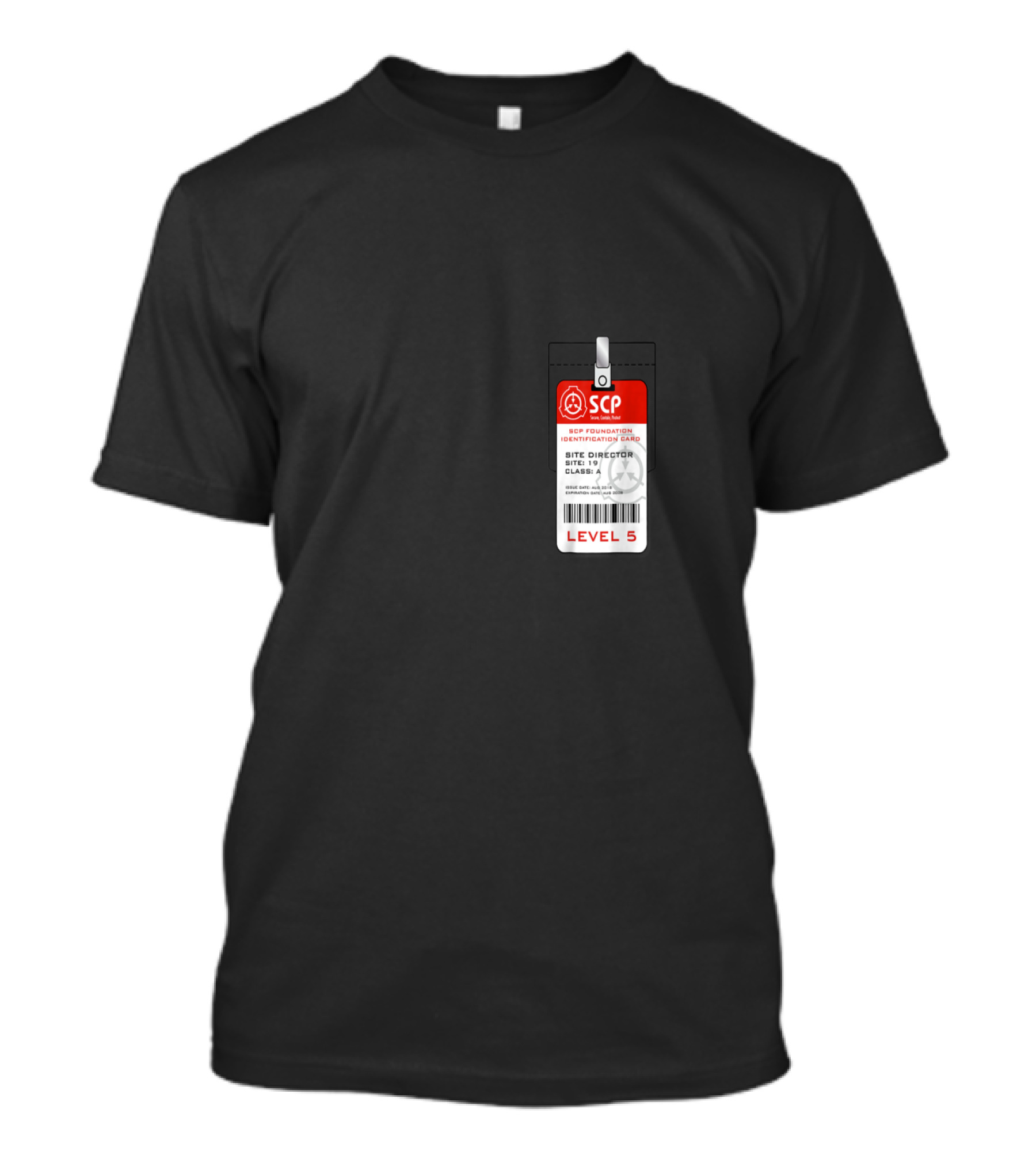SCP Foundation Site Director Identification Card Badge Level 5 Class A Security Clearance T-Shirt