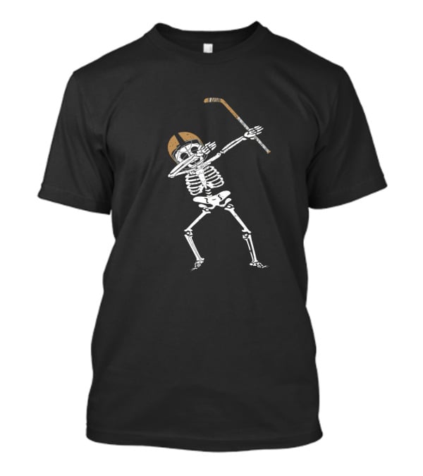 Halloween Skeleton Dabbing Hockey Stick Pose T-Shirt