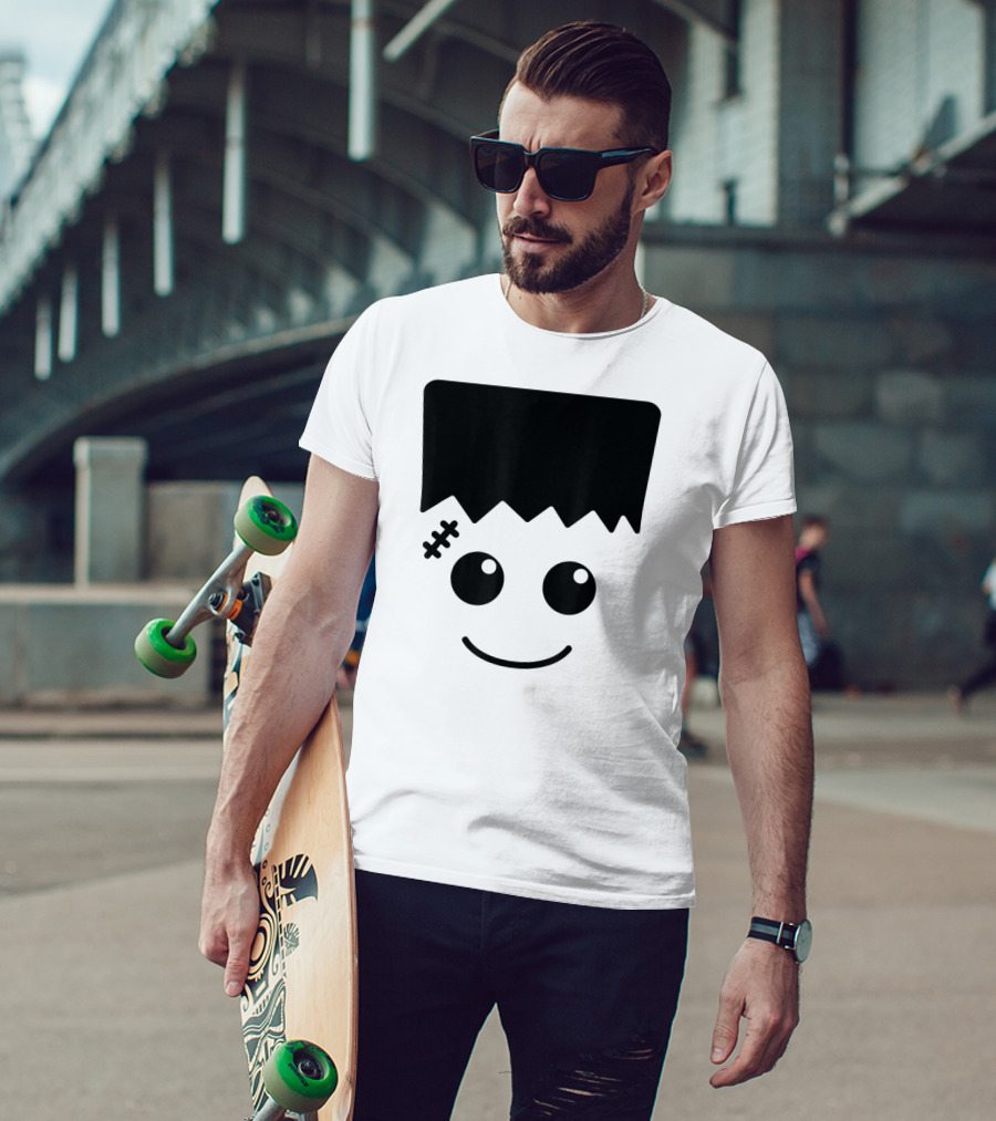 Frankenstein Cute Face Halloween Monster Fun T-Shirt