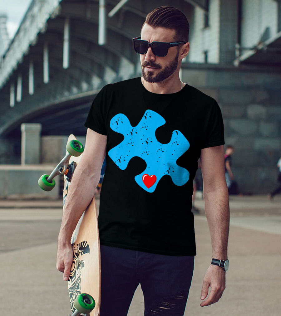 Cute Colorful Autism Love Puzzle Piece T-Shirt