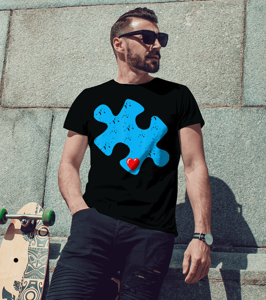 Cute Colorful Autism Love Puzzle Piece T-Shirt