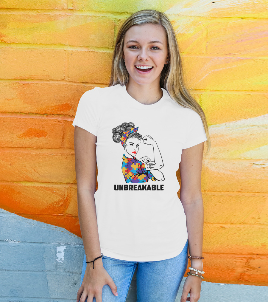 Unbreakable Autism Mom Awareness Autistic Parents T-Shirt