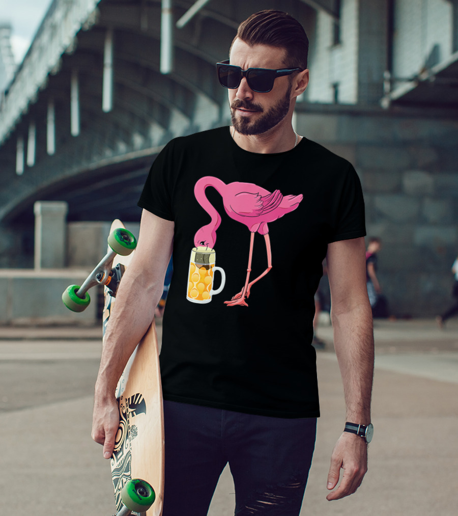Beer Flamingo Beer Lover Alcohol Funny Oktoberfest T-Shirt