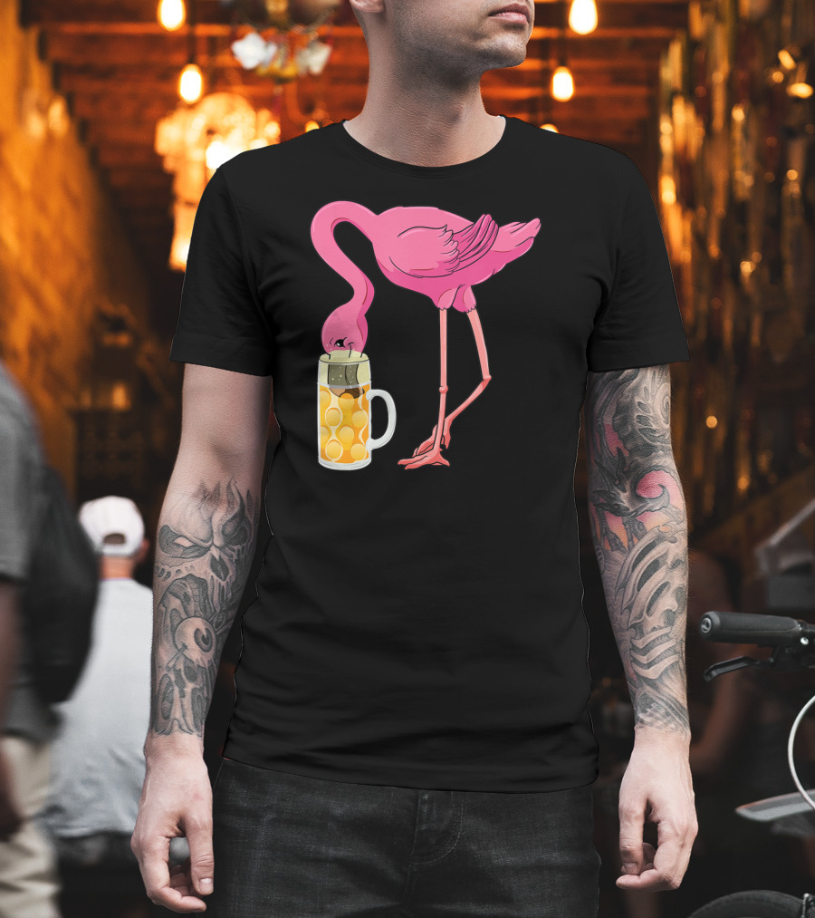 Beer Flamingo Beer Lover Alcohol Funny Oktoberfest T-Shirt