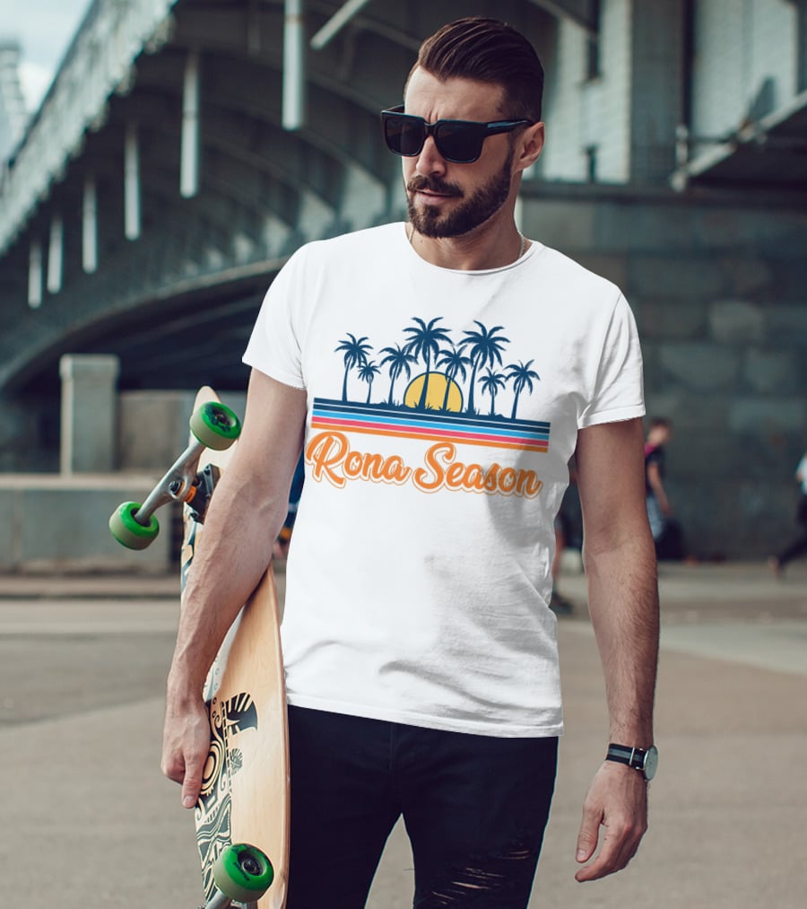 Rona Season Beach Funny Palm Trees Beer T-Shirt