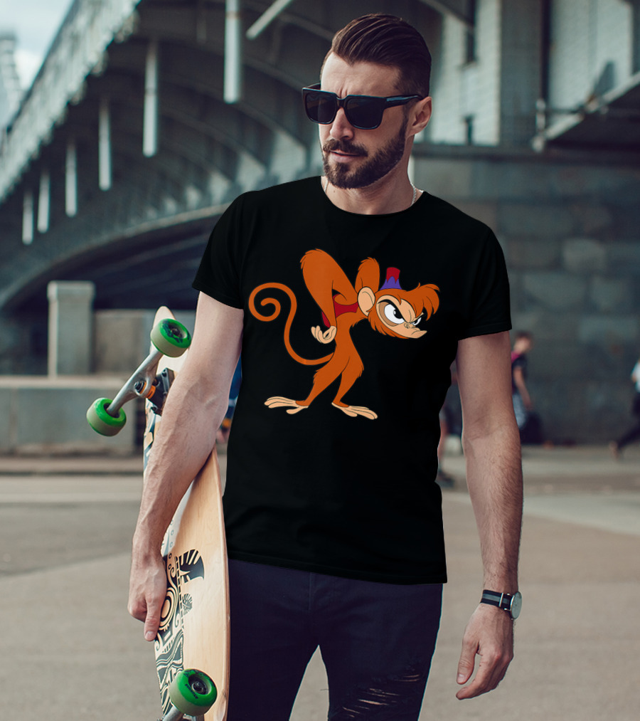 Disney Aladdin 90s Angry Abu Character Image T-Shirt