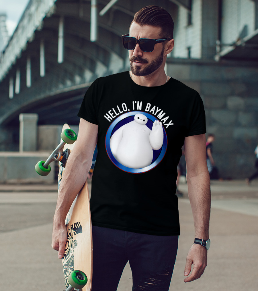 Hello I'm Baymax Disney Big Hero 6 Wave Circle T-Shirt