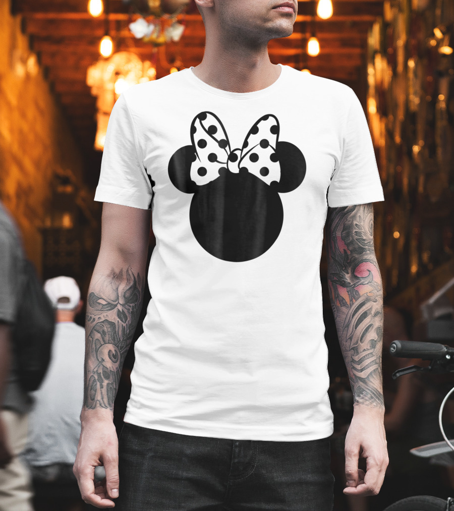 Minnie Mouse Silhouette With Polka Dot Bow Disney T-Shirt