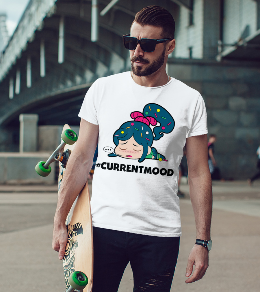 Disney Wreck It Ralph Vanellope #CurrentMood Sprinkles Hair Exhausted Expression T-Shirt