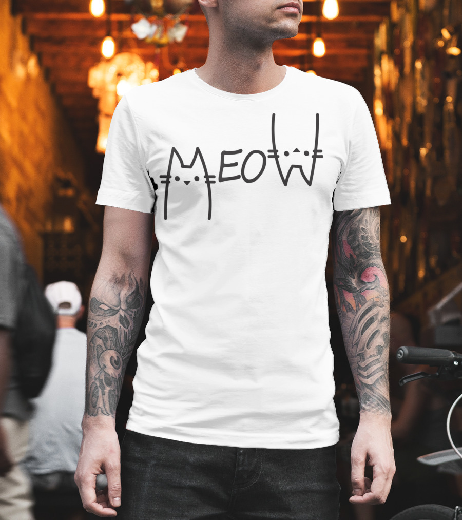 Funny Cat Lover's Meow Letter T-Shirt
