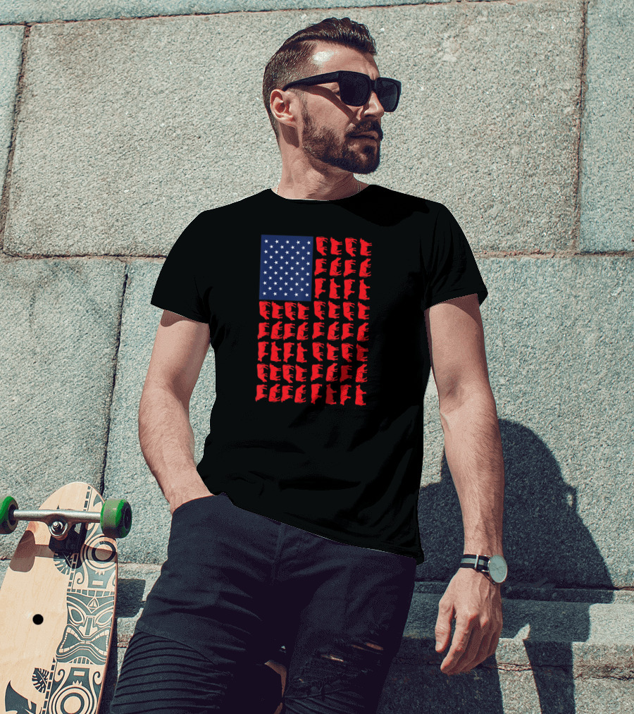 American Flag Cow Heifer July 4 Farmer Cattle T-Shirt