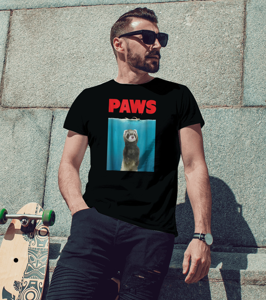 Paws Ferret Jaws Parody For Ferret Lovers T-Shirt