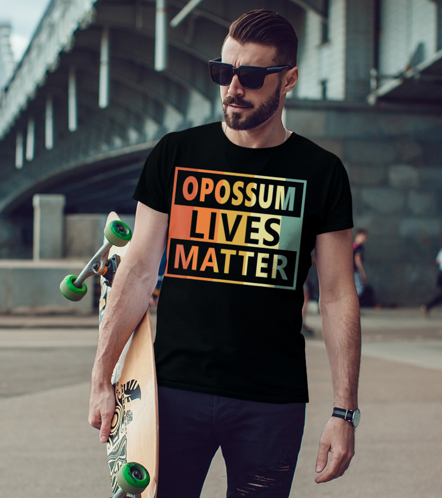 Opossum Lives Matter Vintage Vegan Opossum Lover Retro Stripes T-Shirt