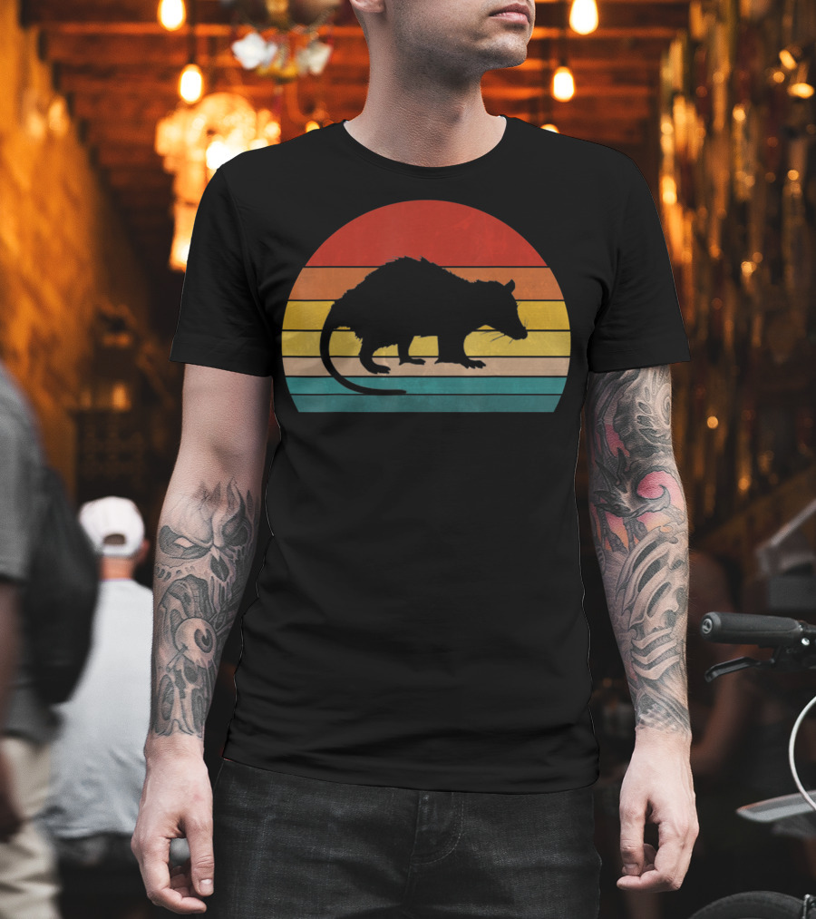 Opossum Vintage Style Possum Retro Sunset T-Shirt