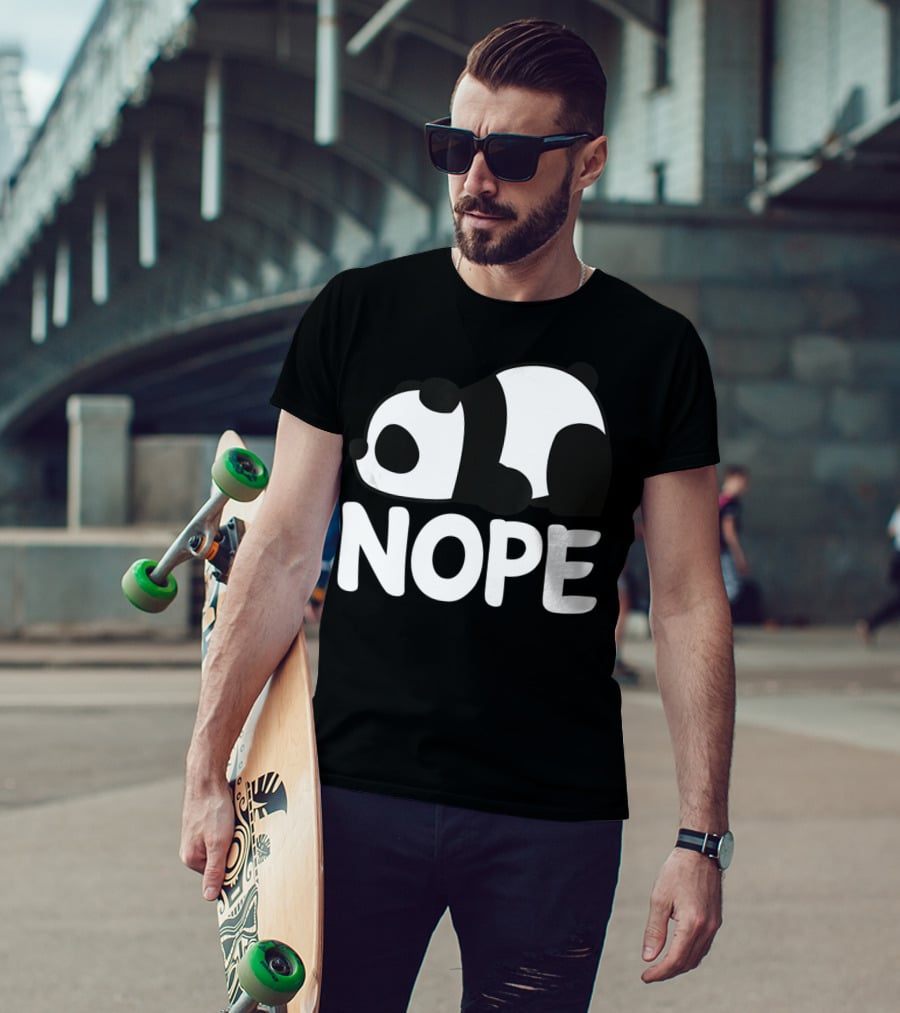 Nope Not Today Lazy Panda Womens Girls Animal T-Shirt