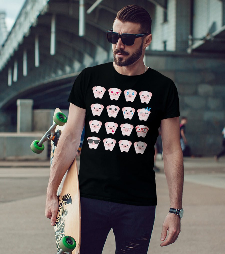 Pig Emoji Expressions Pig Lover T-Shirt