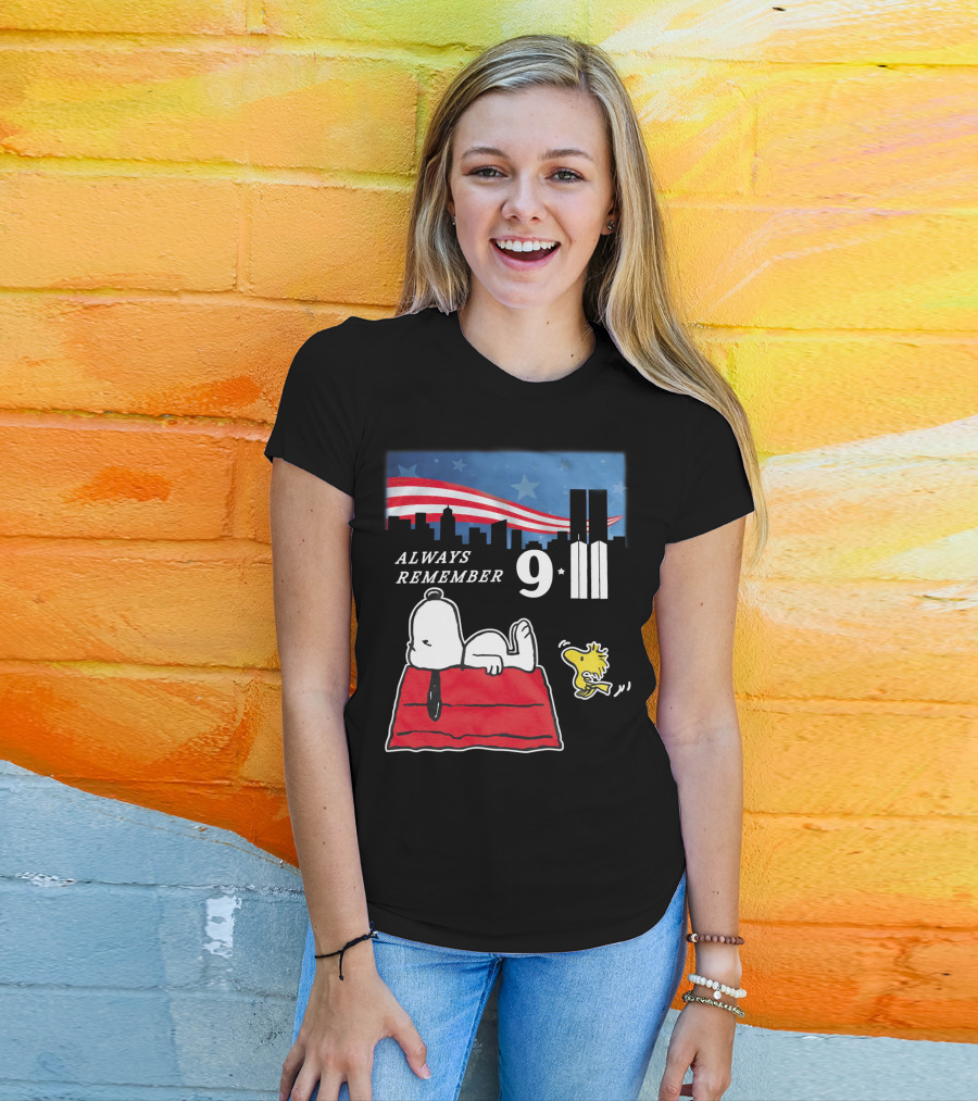 Always Remember 9 11 Snoopy Peanuts Movie Twin Towers T-Shirt