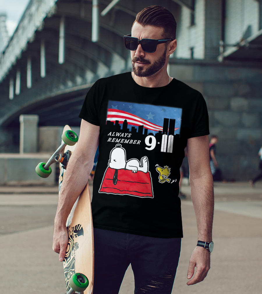 Always Remember 9 11 Snoopy Peanuts Movie Twin Towers T-Shirt