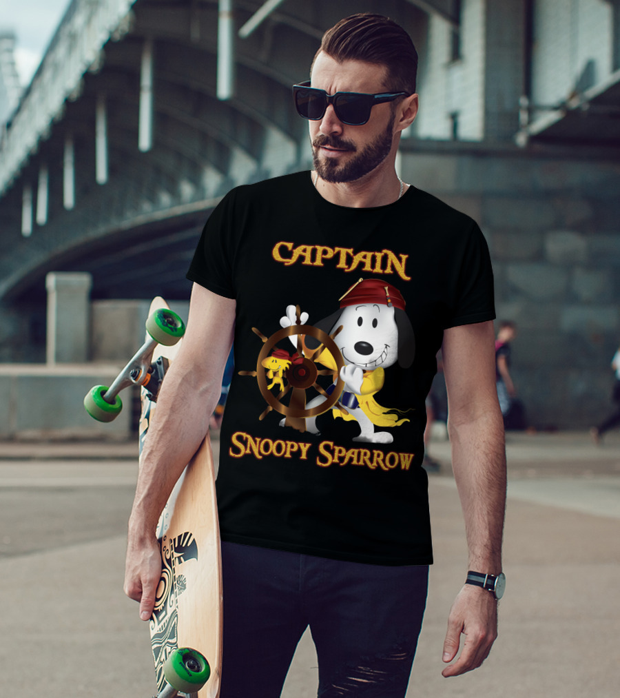 Captain Snoopy Sparrow Peanuts Movie Crossover T-Shirt