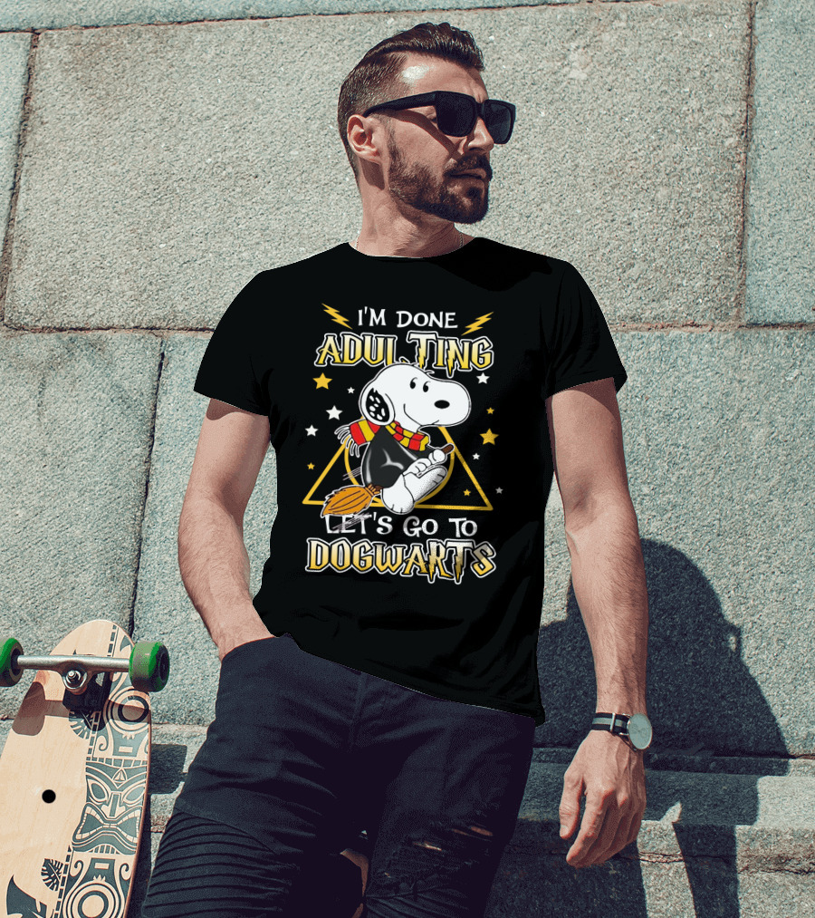I'm Done Adulting Let's Go To Dogwarts Snoopy Peanuts Movie T-Shirt