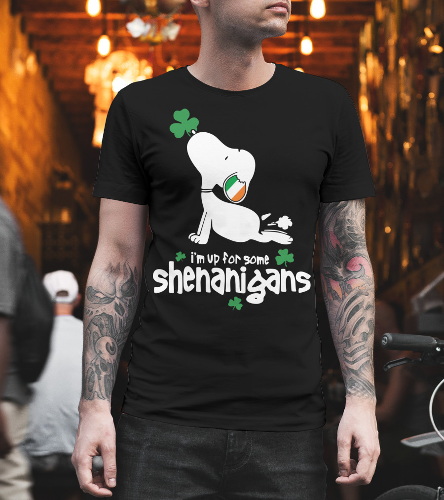 I'm Up For Some Shenanigans St Patrick Snoopy The Peanuts Movie T-Shirt