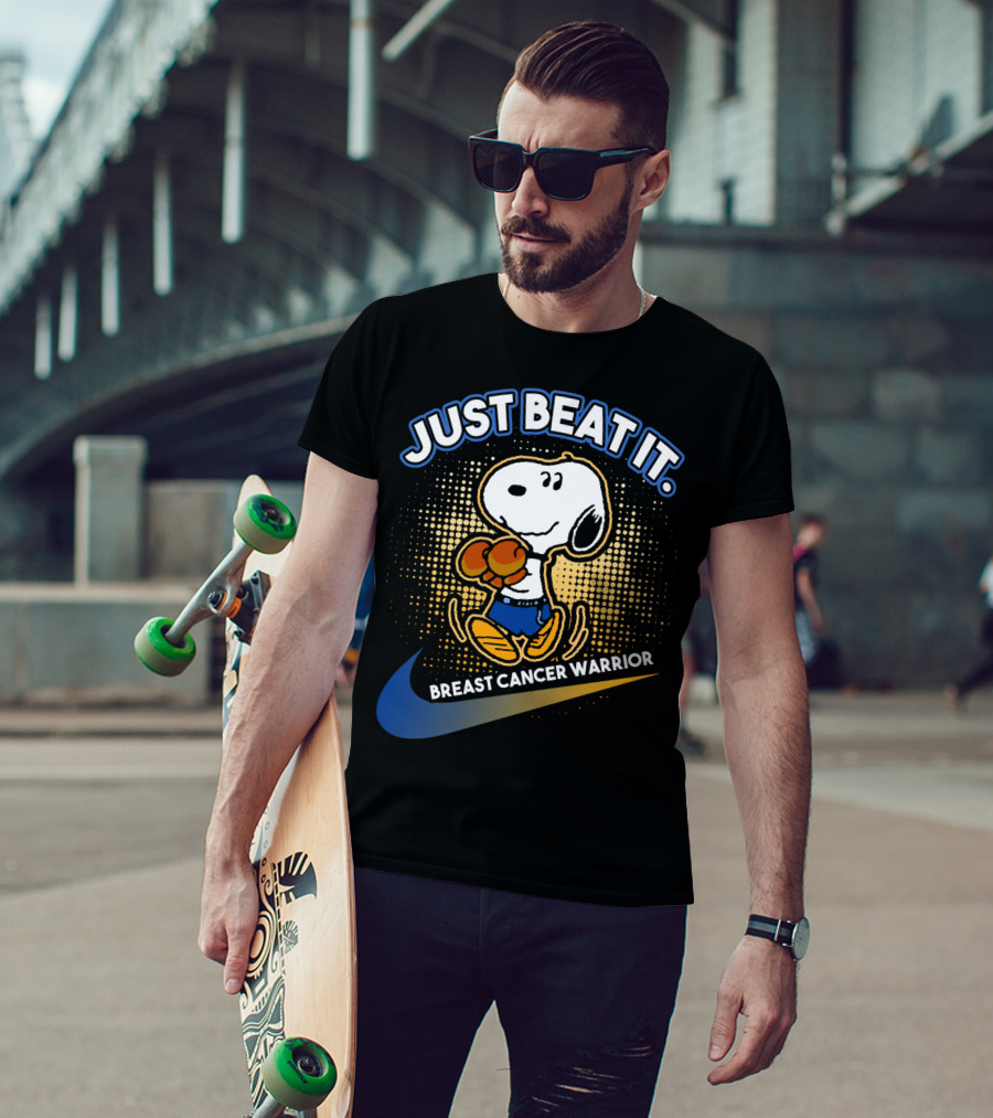 Just Beat It Snoopy Breast Cancer Warrior T-Shirt