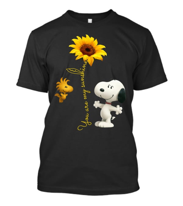 You Are My Sunshine Hippie Snoopy Woodstock Sunflower Peanuts Movie T-Shirt