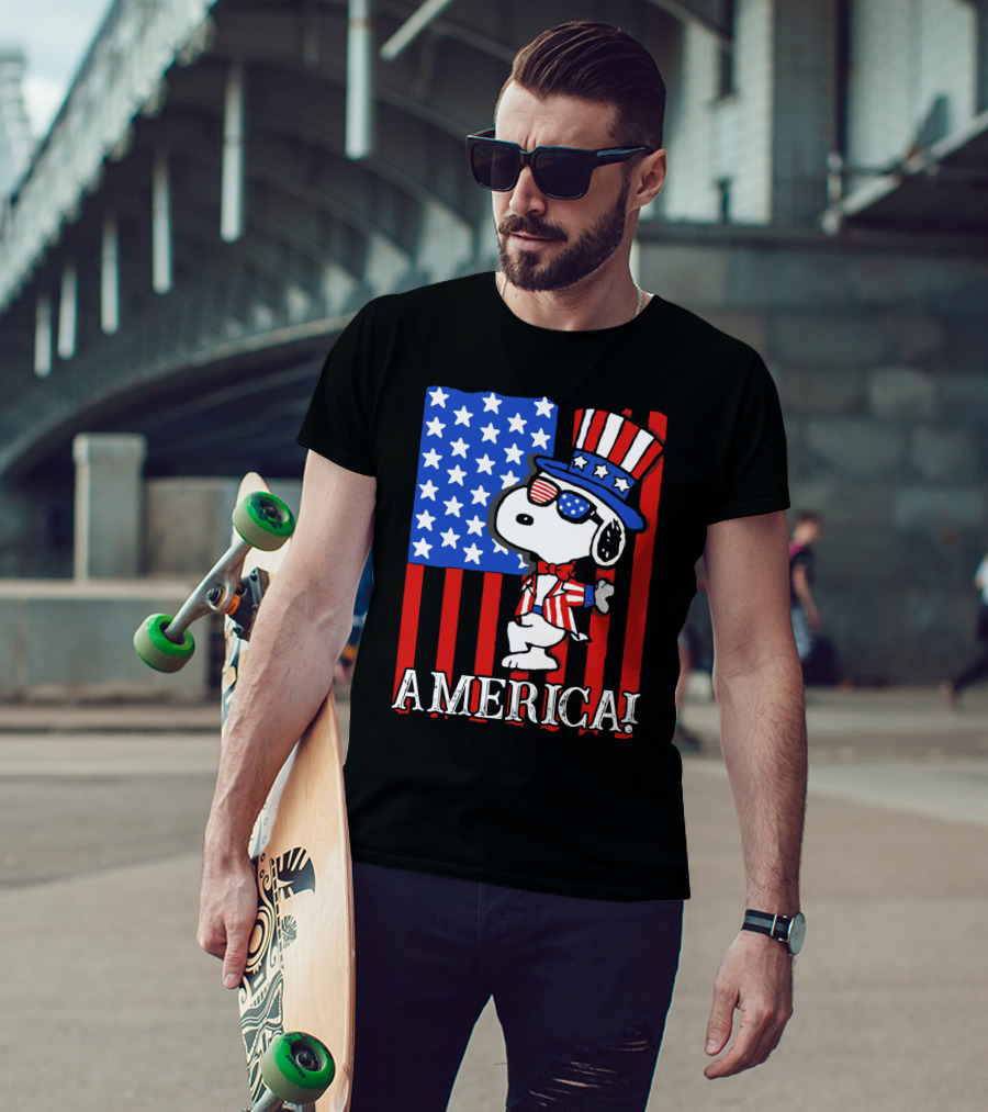 Peanuts Snoopy America Patriotic The Peanuts Movie T-Shirt