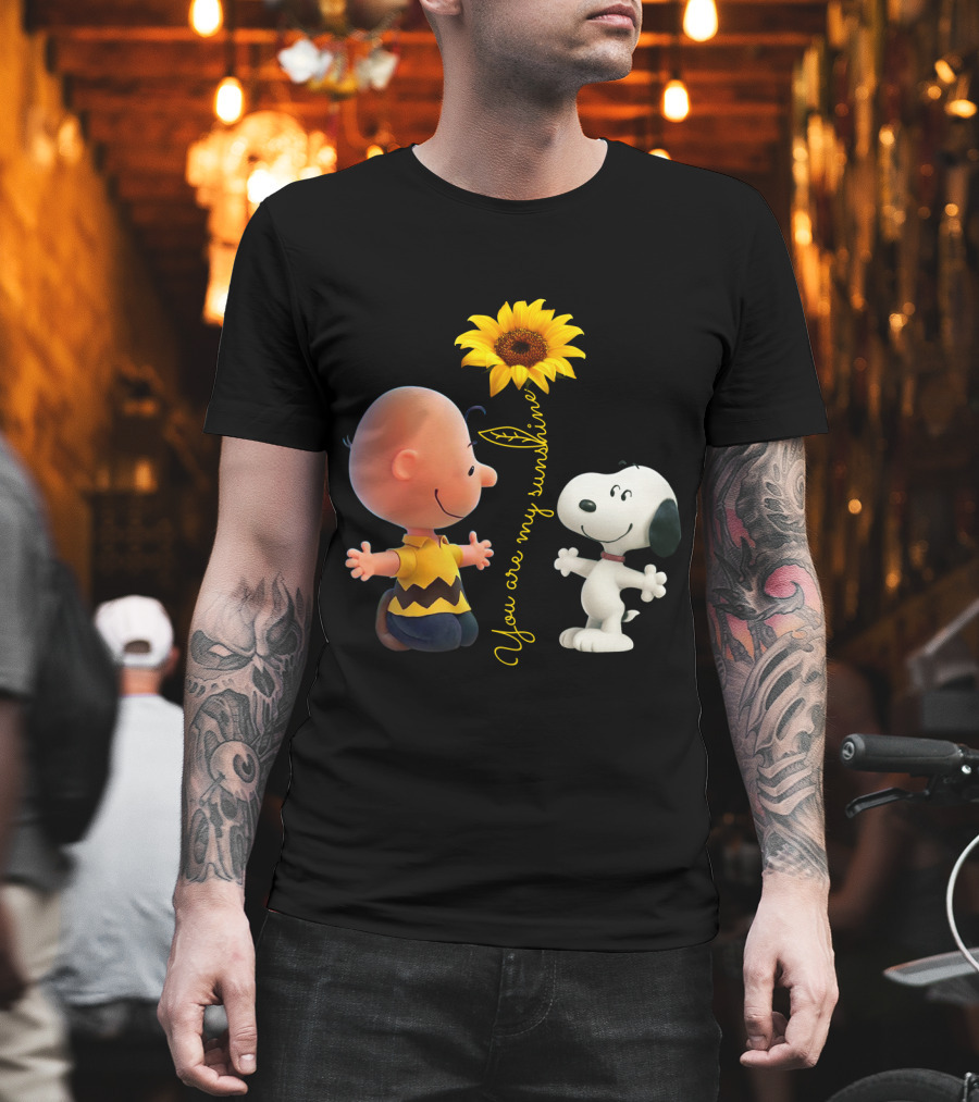 You Are My Sunshine Sunflower Hippie Snoopy The Peanuts Movie T-Shirt