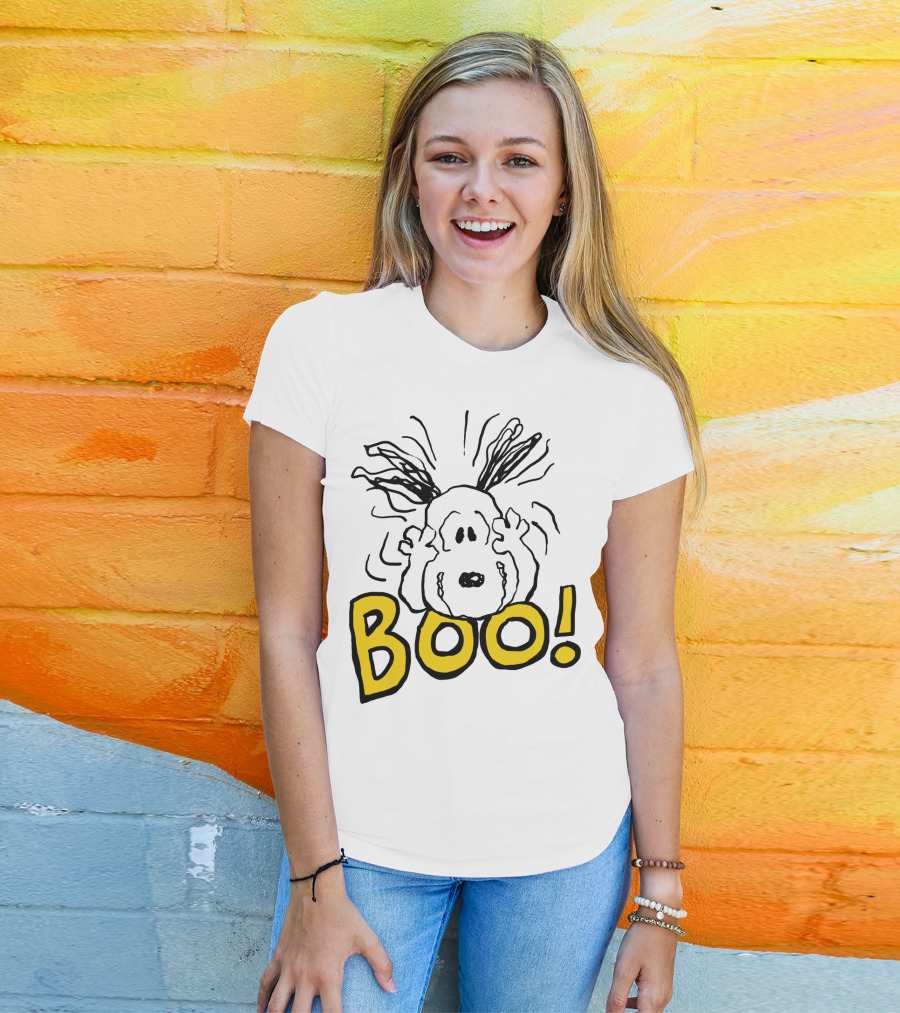 BOO Halloween Snoopy The Peanuts Movie T-Shirt