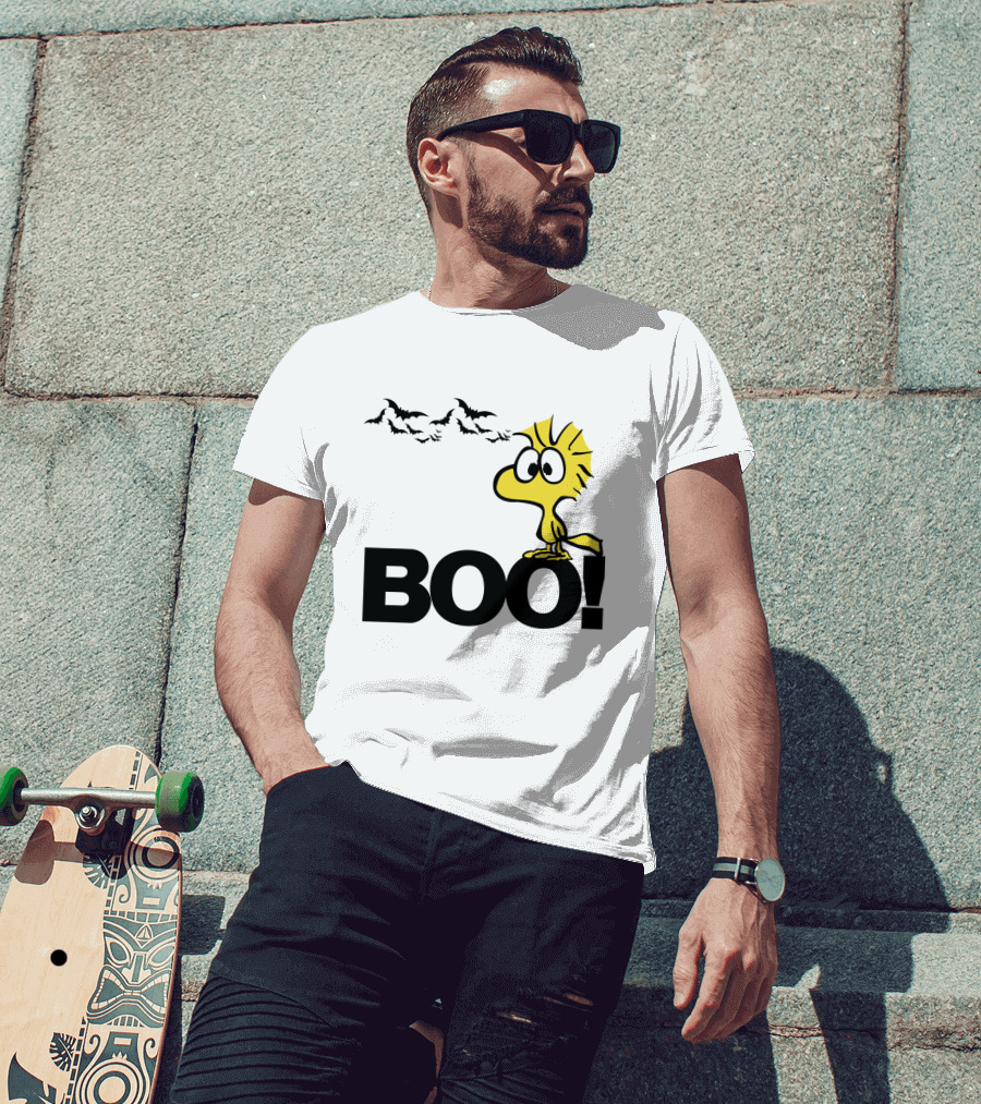 Woodstock Boo Halloween The Peanuts Movie Snoopy Bats T-Shirt
