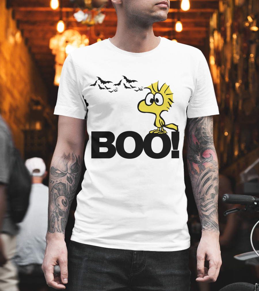Woodstock Boo Halloween The Peanuts Movie Snoopy Bats T-Shirt