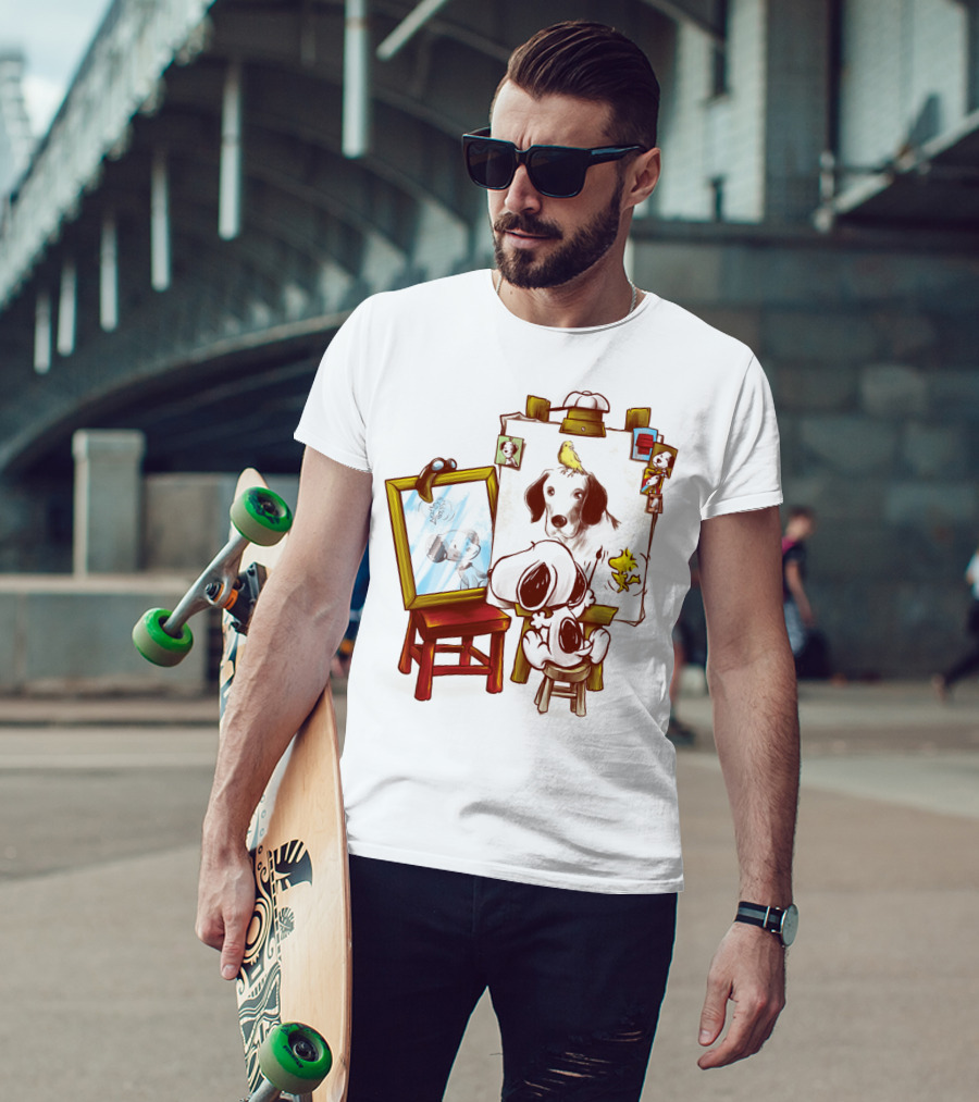 Snoopy Drawing Himself With Woodstock From The Peanuts Movie T-Shirt